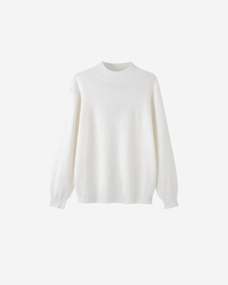 Cotton Blend Turtleneck Sweater