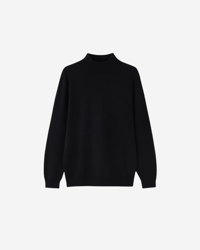 Cotton Blend Turtleneck Sweater