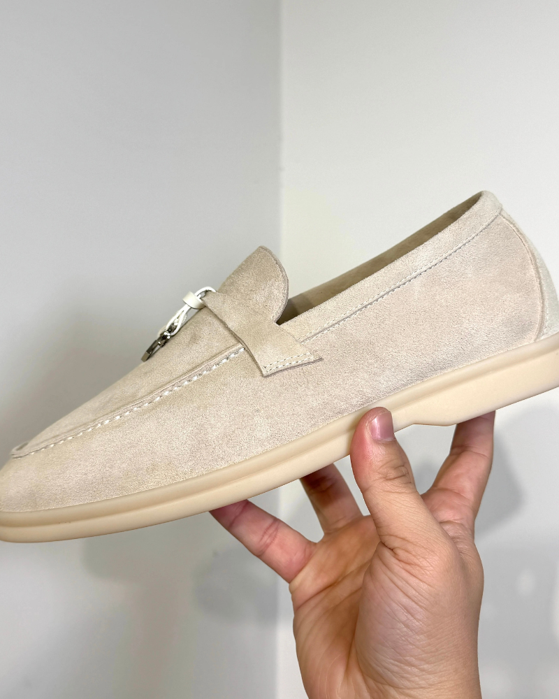 Women’s Suede Loafers – Beige