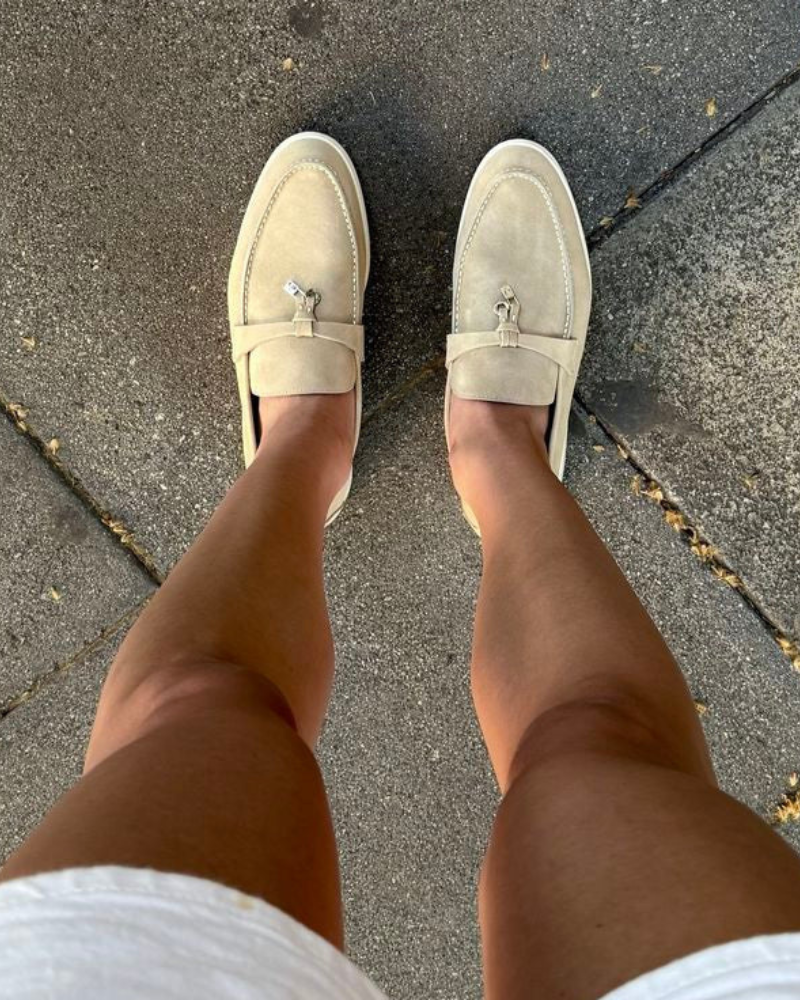Women’s Suede Loafers – Beige