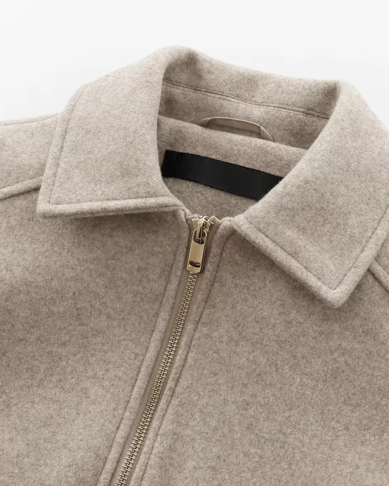 Short Zip-Up Jacket with Pockets