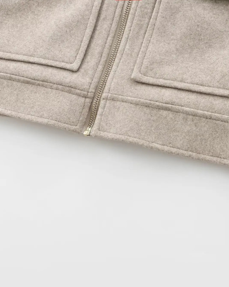Short Zip-Up Jacket with Pockets