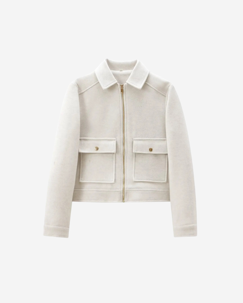 Short Zip-Up Jacket with Pockets