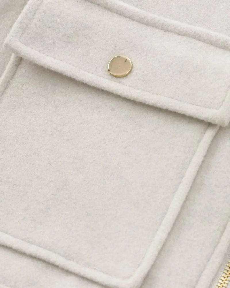 Short Zip-Up Jacket with Pockets