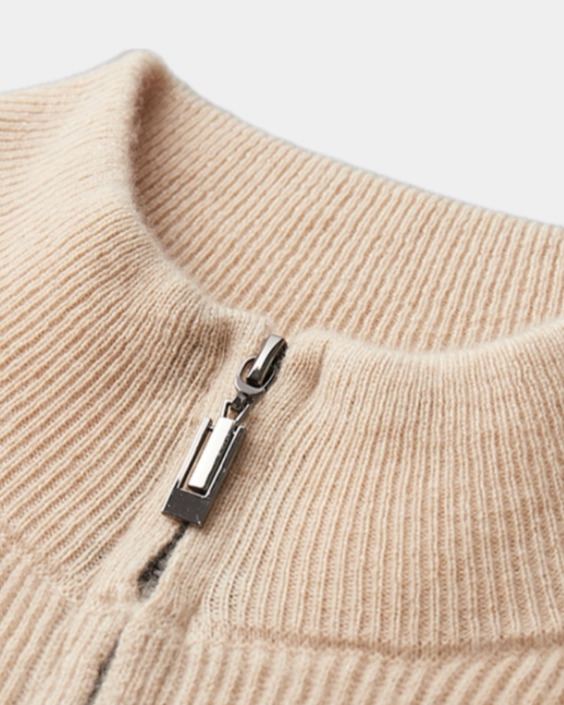 Merino Wool Zip-Up Sweater
