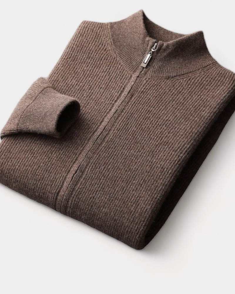 Merino Wool Zip-Up Sweater