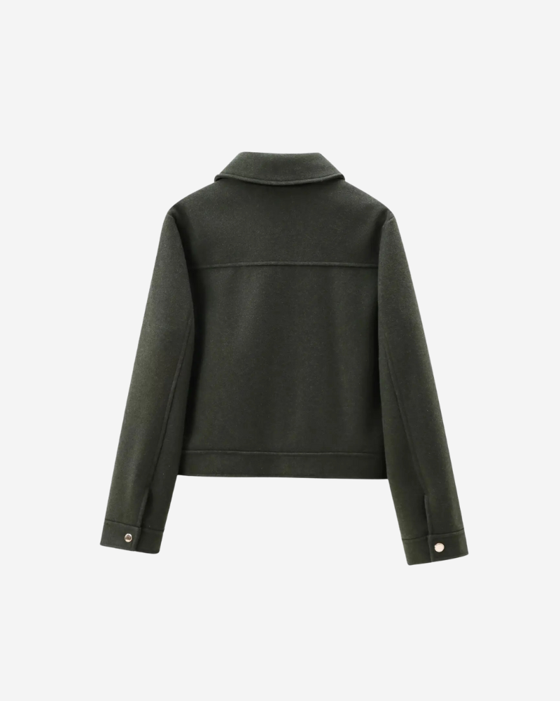 Short Zip-Up Jacket with Pockets
