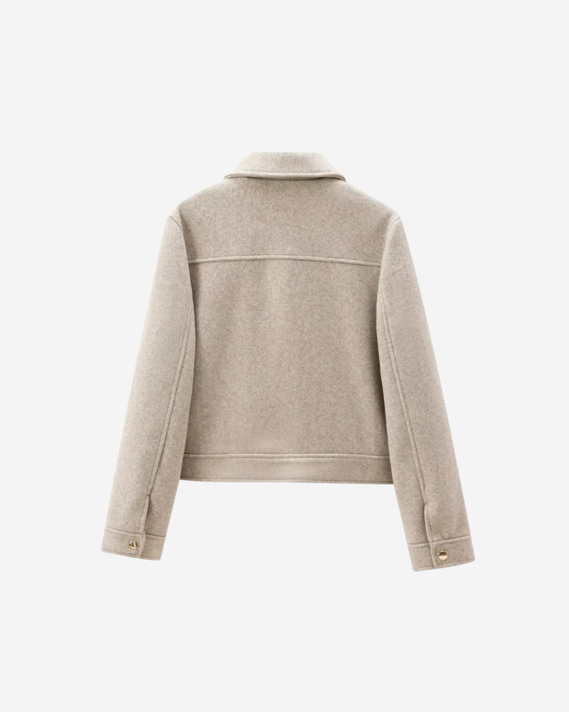 Short Zip-Up Jacket with Pockets