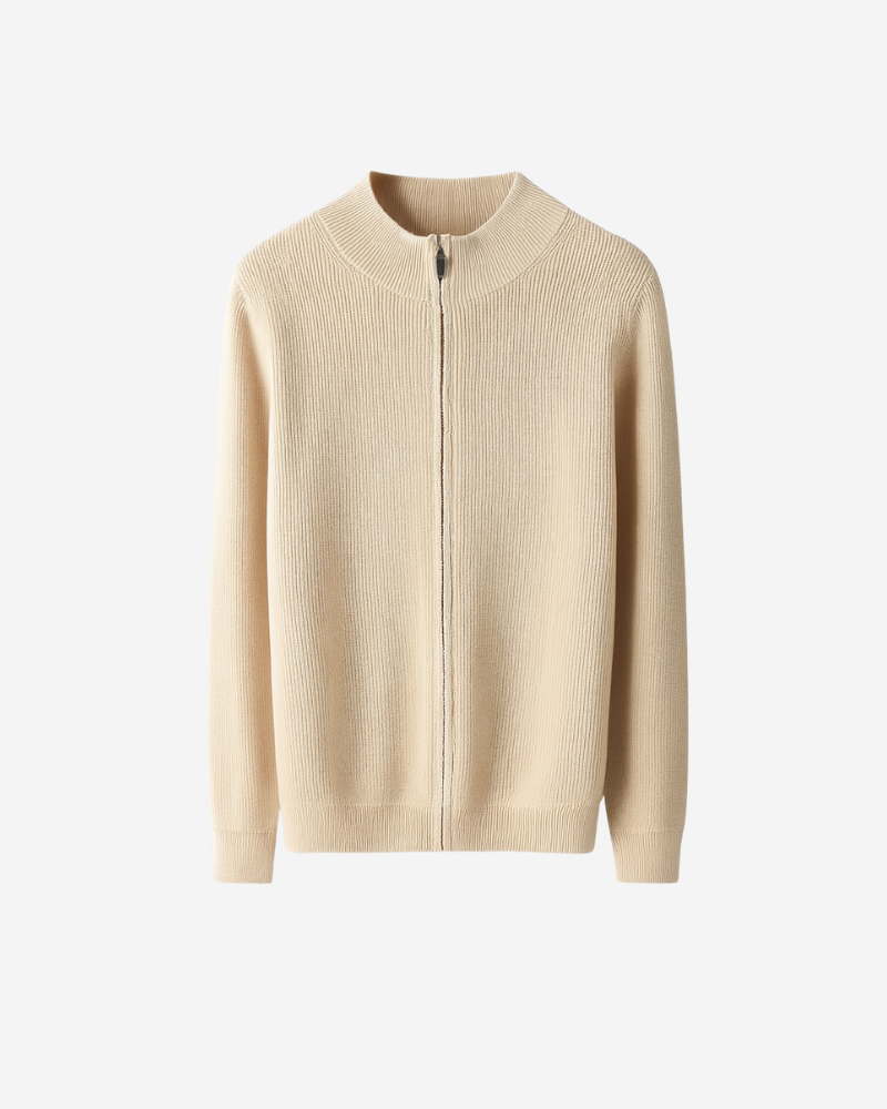 Merino Wool Zip-Up Sweater