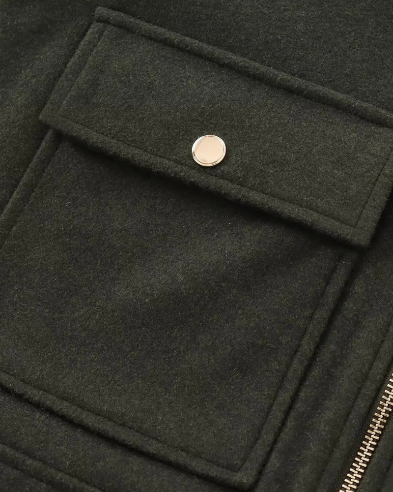 Short Zip-Up Jacket with Pockets