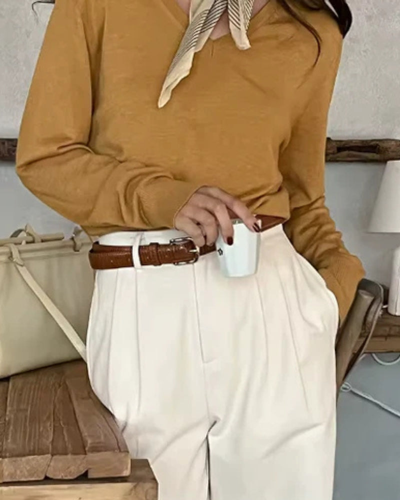 Pleated Wide-Leg Pants