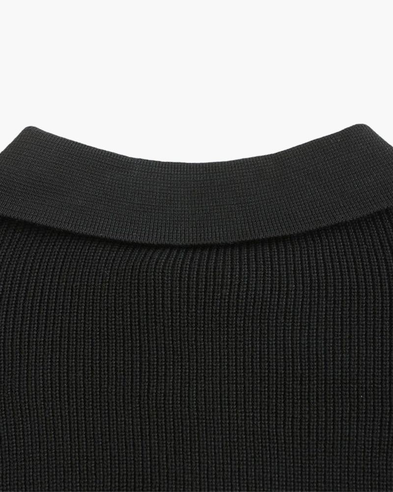 Knitted Cotton Zip-Up Sweater