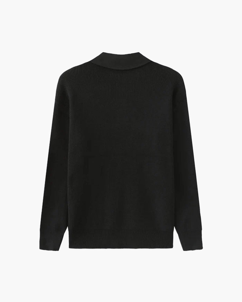 Knitted Cotton Zip-Up Sweater
