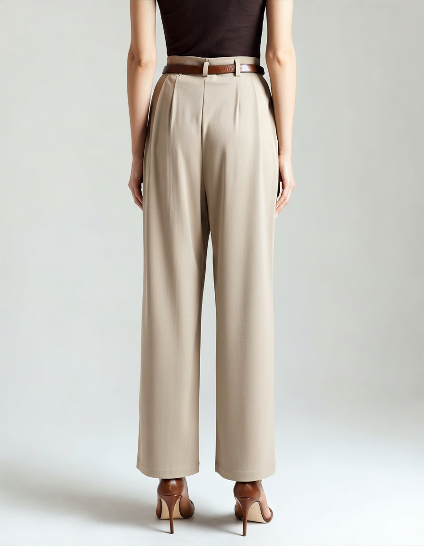 Pleated Wide-Leg Pants