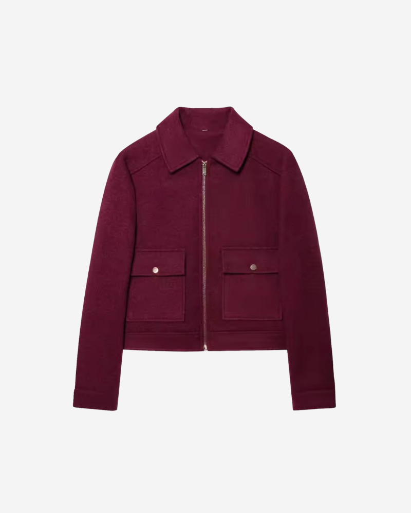 Short Zip-Up Jacket with Pockets