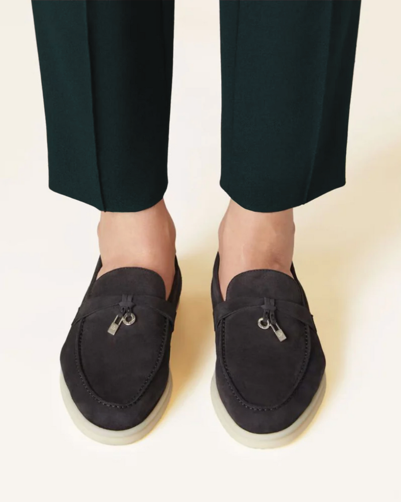 Women’s Suede Loafers – Black